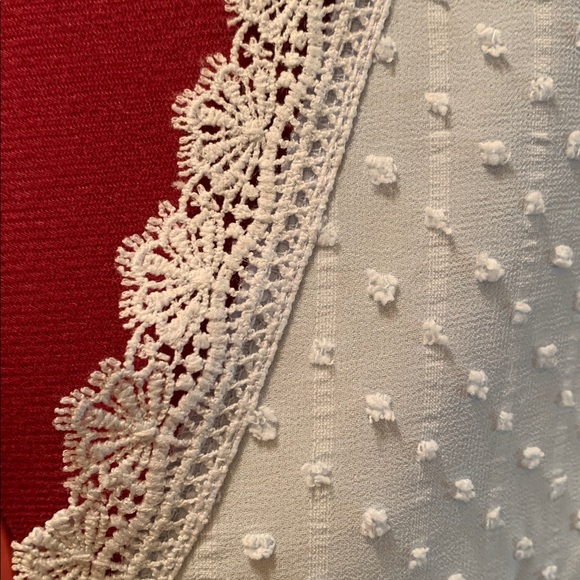 SHEIN Frenchy Swiss Dot Lace Panel Blouse - Picture 3 of 17